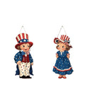 27" Wooden 4th of July USA Americana Hanging Sign - SET OF 2