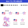 13.1FT 40 LED American Flag Star Lights String 4th of July Lights Battery Operated Fairy Lights